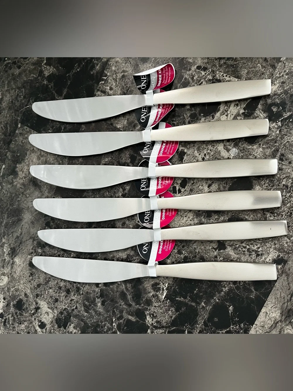 Oneida Satin Bond Dinner Knife Stainless Steel Premium Quality Set of 6